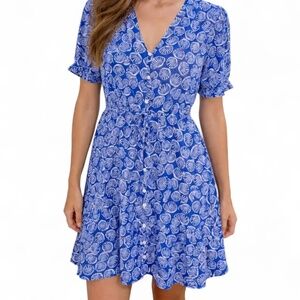Sonoma Women's Blue and White Dress - Size XS